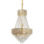 Φωτιστικό κρεμαστό μεταλλικό 8 Χ Ε14 Φ47Χ75 εκ. Χρυσό με κρύσταλλα - KESKOR 160901 - Image 2