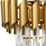 Απλίκα τοίχου μεταλλική 2 Χ Ε14 26Χ15Χ30 εκ. Χρυσή με κρύσταλλα - KESKOR 278607 - Image 2