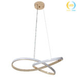 Φωτιστικό κρεμαστό LED 50W 50Χ50Χ10 εκ. Χρυσό - KESKOR 190313