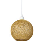 Φωτιστικό μονόφωτο Ε27 Φ25 εκ. Μπάλα Καφέ με σχοινί - KESKOR 206800 - Image 2