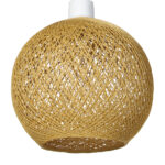 Φωτιστικό μονόφωτο Ε27 Φ25 εκ. Μπάλα Καφέ με σχοινί - KESKOR 206800 - Image 3