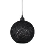 Φωτιστικό μονόφωτο Ε27 Φ25 εκ. Μπάλα Μαύρο με σχοινί - KESKOR 206802 - Image 2