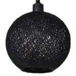 Φωτιστικό μονόφωτο Ε27 Φ25 εκ. Μπάλα Μαύρο με σχοινί - KESKOR 206802 - Image 3