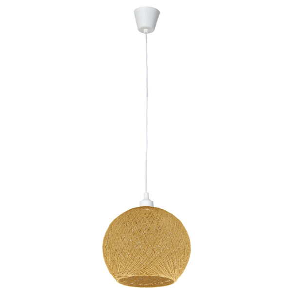 Φωτιστικό μονόφωτο Ε27 Φ30 εκ. Μπάλα Καφέ με σχοινί - KESKOR 206801