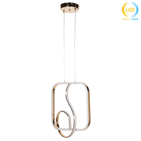 Φωτιστικό μεταλλικό κρεμαστό LED 80W 35Χ40 εκ. Χρυσό - KESKOR 175896