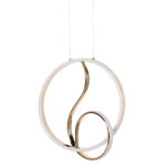 Φωτιστικό μεταλλικό κρεμαστό LED 72W Φ38Χ90 εκ. Χρυσό - KESKOR 175898 - Image 5