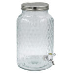 Βάζο – δοχείο γυάλινο με καπάκι και βρυσάκι 5 λίτρα Φ17,5Χ30 εκ. - KESKOR 62563-2