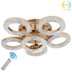 Φωτιστικό οροφής LED 70W Φ50Χ14 εκ. Χρυσό με ακρυλικό και Controller - KESKOR 659901