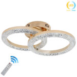 Φωτιστικό οροφής LED 40W 41Χ25Χ13 εκ. Χρυσό με ακρυλικό και Controller - KESKOR 659902