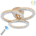 Φωτιστικό οροφής LED 55W 40Χ40Χ17 εκ. Χρυσό με ακρυλικό και Controller - KESKOR 659903