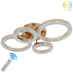 Φωτιστικό οροφής LED 60W 60Χ40Χ13 εκ. Χρυσό με ακρυλικό και Controller - KESKOR 659905