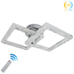 Φωτιστικό οροφής LED 40W 55Χ35Χ13 εκ. Χρώμιο με ακρυλικό και Controller - KESKOR 659909