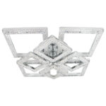 Φωτιστικό οροφής LED 140W 57Χ57Χ13 εκ. Χρώμιο με ακρυλικό και Controller - KESKOR 659911 - Image 2