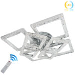 Φωτιστικό οροφής LED 140W 57Χ57Χ13 εκ. Χρώμιο με ακρυλικό και Controller - KESKOR 659911