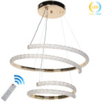 Φωτιστικό κρεμαστό LED 90W Φ52-Φ32 εκ. Χρυσό με ακρυλικό και Controller - KESKOR 659914