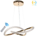 Φωτιστικό κρεμαστό LED 70W Φ55Χ12 εκ. Χρυσό με ακρυλικό και Controller - KESKOR 659915