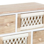 Συρταριέρα με 6 συρτάρια ξύλινη με σχοινί 55,5Χ27Χ60 εκ. Λευκή - KESKOR 415006 - Image 2