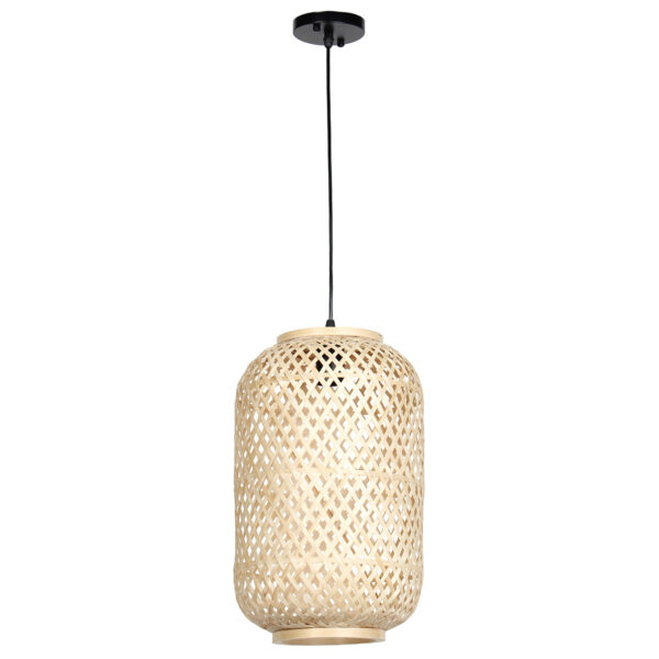 Φωτιστικό κρεμαστό μονόφωτο μπαμπού Ε27 Φ25Χ42 εκ. - KESKOR 60893