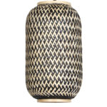 Φωτιστικό κρεμαστό μονόφωτο μπαμπού Ε27 Φ28Χ42 εκ. Μαύρο Μπεζ - KESKOR 60894 - Image 3