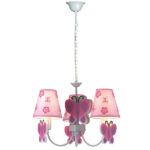 Φωτιστικό παιδικό Φ44 εκ. 3 Χ Ε14 με καπελάκια ροζ σχ. ΠΕΤΑΛΟΥΔΕΣ - MD8069-3E