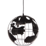 Φωτιστικό μεταλλικό μονόφωτο Ε27 Φ30Χ30 εκ. Vintage WORLD χρ. Μαύρο - KESKOR 5361/1