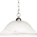 Φωτιστικό μονόφωτο γυαλί Ε27 Φ40 εκ. Λευκό - KESKOR 70052/1