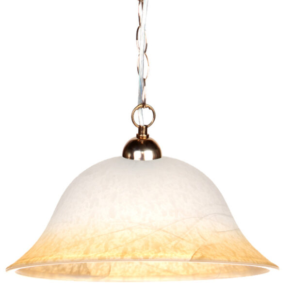 Φωτιστικό μονόφωτο γυαλί Ε27 Φ31 εκ. Λευκό με μελί - KESKOR 70051/1