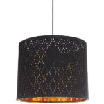 Φωτιστικό μονόφωτο καπέλο Ε27 Φ32Χ26 εκ. μαύρο χρυσό - KESKOR P0045