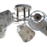 Φωτιστικό οροφής 5 Χ Ε27 Φ52Χ25 εκ. λευκό πατίνα με καπέλα - KESKOR 7146/5