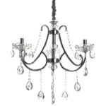 Φωτιστικό κρεμαστό 3 Χ Ε14 Φ60Χ55 εκ. χρώμιο με κρύσταλλα - KESKOR 7933/3 CH