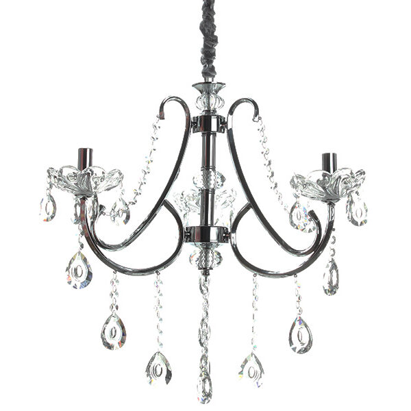 Φωτιστικό κρεμαστό 3 Χ Ε14 Φ60Χ55 εκ. χρώμιο με κρύσταλλα - KESKOR 7933/3 CH