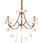 Φωτιστικό κρεμαστό 3 Χ Ε14 Φ60Χ55 εκ. χρυσό με κρύσταλλα - KESKOR 7933/3 GD