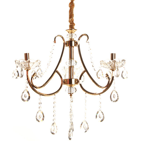 Φωτιστικό κρεμαστό 3 Χ Ε14 Φ60Χ55 εκ. χρυσό με κρύσταλλα - KESKOR 7933/3 GD