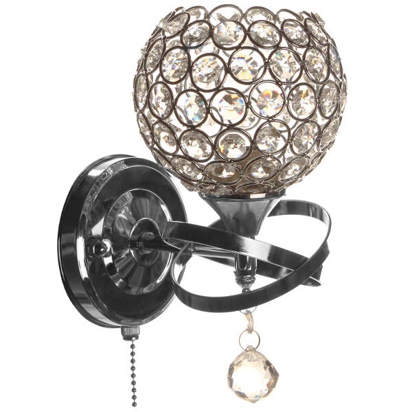 Απλίκα τοίχου μεταλλική Ε27 12Χ16Χ23 εκ. χρώμιο με κρύσταλλα - KESKOR 89152/1CH