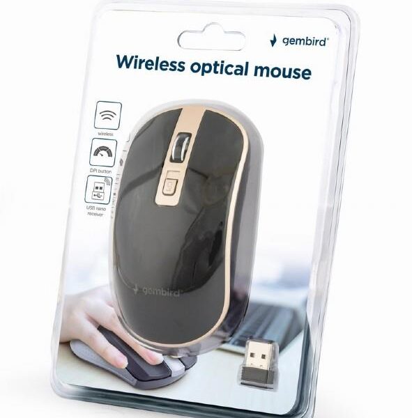 GEMBIRD ΑΣΥΡΜΑΤΟ ΠΟΝΤΙΚΙ, ΜΑΥΡΟ/ΧΡΥΣΟ