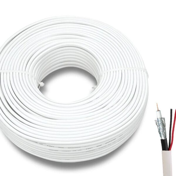 NG ΚΑΛΩΔΙΟ ΟΜΟΑΞΟΝΙΚΟ RG59 + ΤΡΟΦΟΔΟΣΙΑ  100m ΓΙΑ CCTV, ΧΑΛΚΟΣ