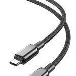 XO NB-Q250B PD 60W TYPE-C ΣΕ TYPE-C PVC SHINY COLORFUL FAST CHARGING CABLE ΜΑΥΡΟ