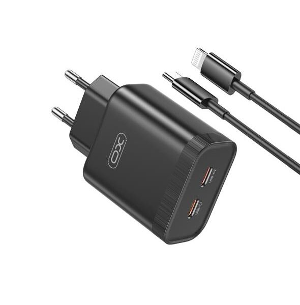 XO L105 ΦΟΡΤΙΣΤΗΣ, 35W, 2 ΘΥΡΕΣ PD, ΜΕ ΚΑΛΩΔΙΟ LIGHTNING, ΜΑΥΡΟΣ (NB-Q189A)