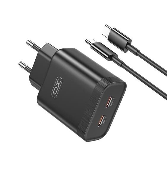 XO L105 ΦΟΡΤΙΣΤΗΣ, 35W, 2 ΘΥΡΕΣ PD, ΜΕ ΚΑΛΩΔΙΟ TYPE-C, ΜΑΥΡΟΣ (NB-Q190A)