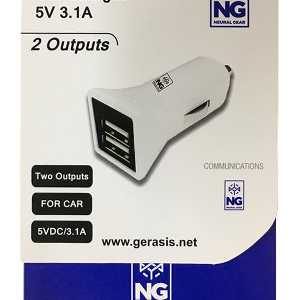 NG ΦΟΡΤΙΣΤΗΣ ΑΥΤΟΚΙΝΗΤΟΥ 2USB 5V 3.1A ΛΕΥΚΟ