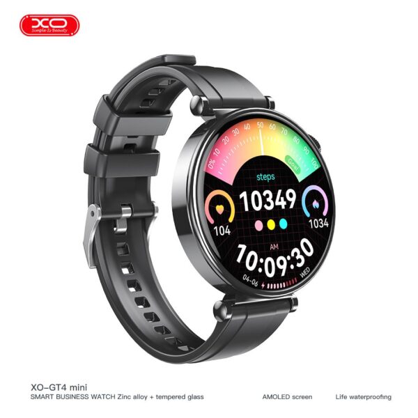 XO GT4 MINI SMART WATCH, AMOLED, ΚΛΗΣΗ, ΜΑΥΡΟ
