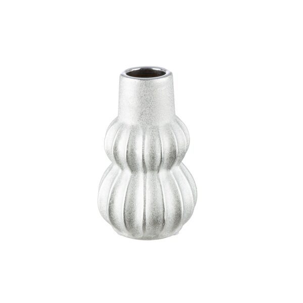 Βάζο Κεραμικό Ασημί χρώμα D10X16Cm D10X16Cm