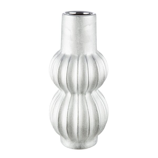 Βάζο Κεραμικό Ασημί Χρώμα D14X30Cm D14X30Cm