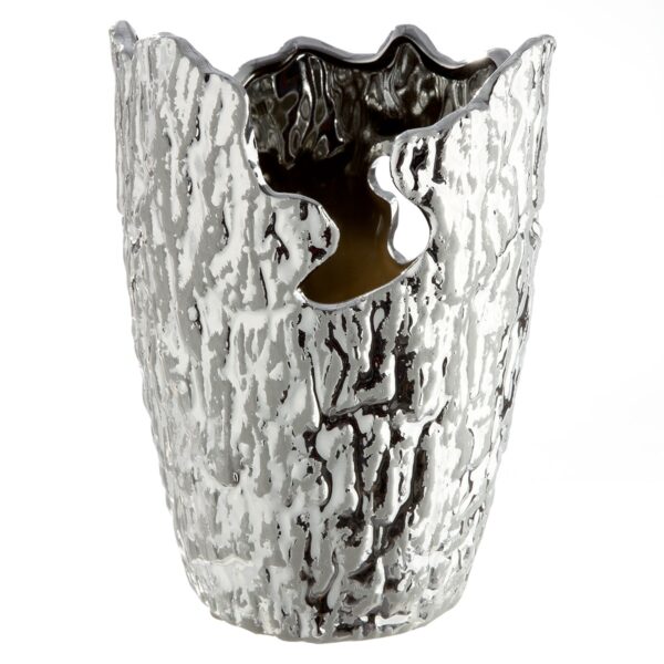 Βάζο Κωνικό Κεραμικό Ασημί Χρώμα D13X19Cm D13X19Cm