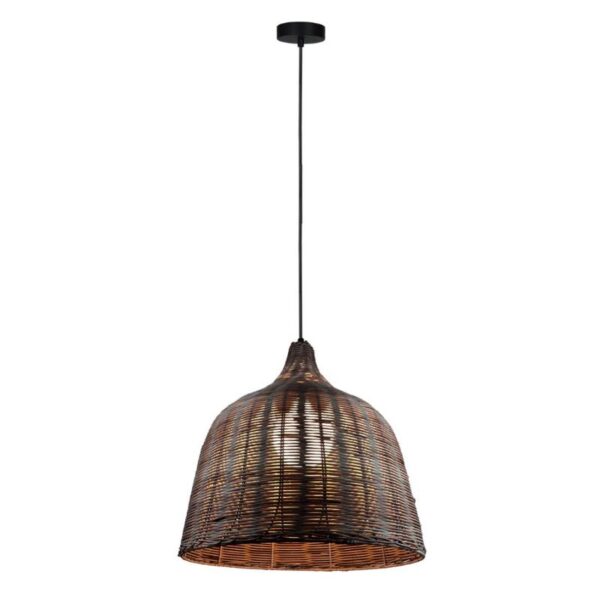 Φωτιστικό μονόφωτο "BASKET" από μπαμπού/PVC σε καφέ χρώμα Φ45x100 Ε27