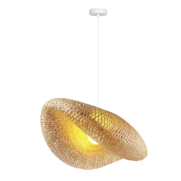 Φωτιστικό μονόφωτο "LAVA" από ψάθα σε φυσικό χρώμα 80x25x150 Ε27