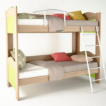 Κουκέτα παιδική χρώμα δρυς-λαχανί 90x190x165