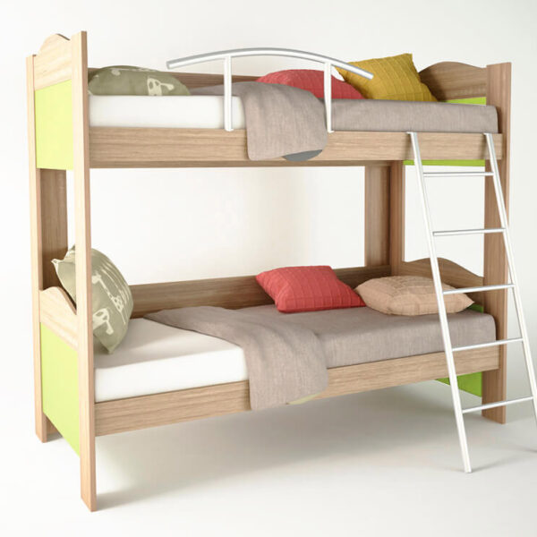 Κουκέτα παιδική χρώμα δρυς-λαχανί 90x190x165