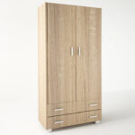 Ντουλάπα δίφυλλη σε χρώμα δρυς 85x50x180