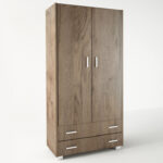 Ντουλάπα δίφυλλη σε χρώμα καρυδί 85x50x180